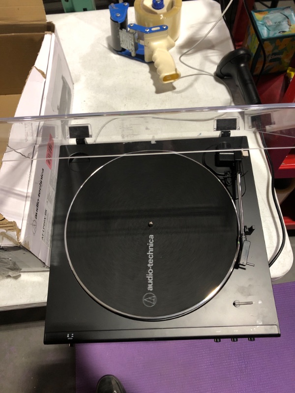 Photo 1 of **DOES NOT WORK**
Audio-Technica AT-LP60X-BK Fully Automatic Belt-Drive Stereo Turntable, Black