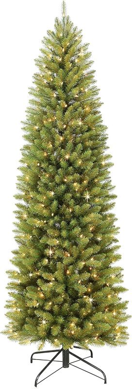 Photo 1 of ***STOCK PHOTO AS REFRENCE- MISSING TOP PART***
Puleo International 7.5 Foot Pre-Lit Fraser Fir Pencil Artificial Christmas Tree with 350 lights