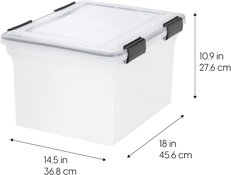 Photo 1 of IRIS USA 32qt WEATHERPRO Airtight Plastic Storage Bin with Lid,Seal and Secure Latching 