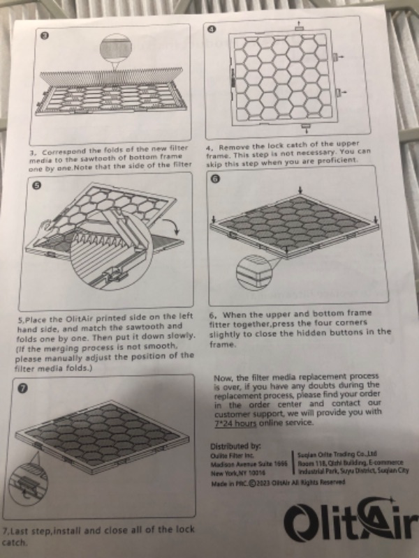 Photo 4 of OlitAir 20x20x1 MERV 8 Air Filter,AC Furnace Air Filter,Reusable ABS Plastic Frame, 7 Pack 