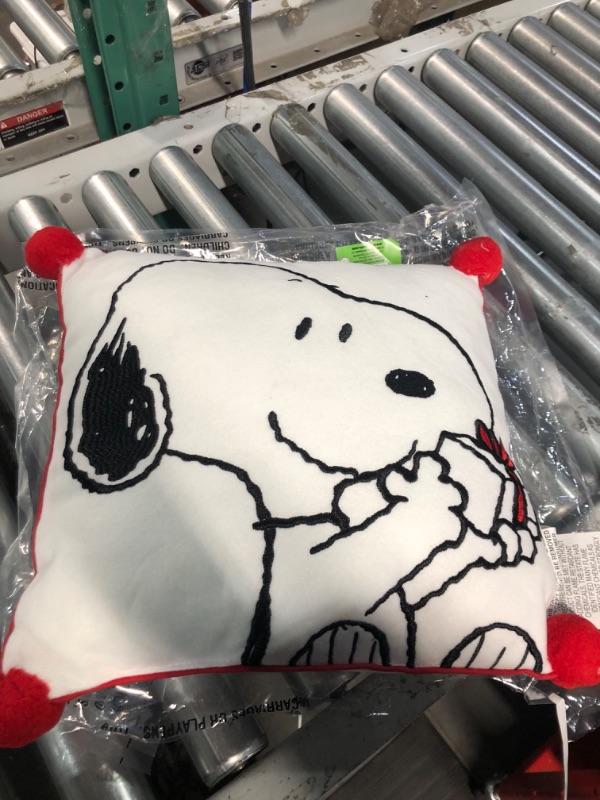 Photo 3 of Dan Dee Peanuts | 14" Officially Licensed & Collectible Decorative Pillow | Snoopy, White 