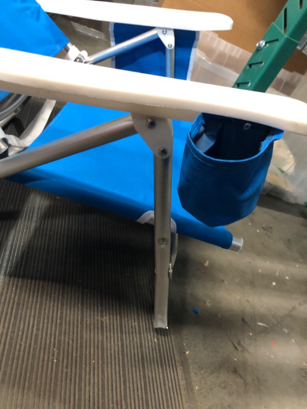Photo 1 of Caribbean Joe Folding Beach Chair, 5 Position Lightweight, Portable Reclining Blue