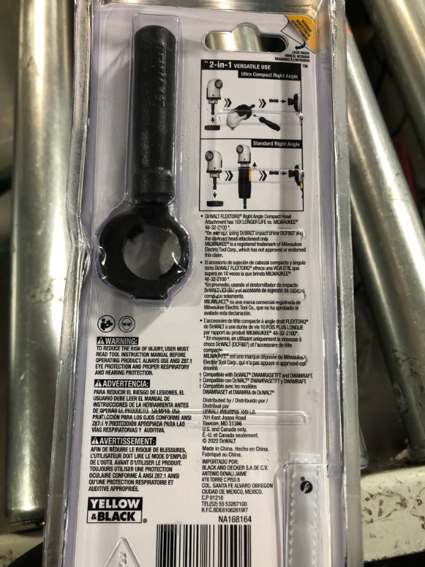 Photo 3 of **PARTS ONLY**
DEWALT FLEXTORQ Right Angle Drive Attachment, 3/8 Inch (DWAMRA38FT) 3/8" Square Drive