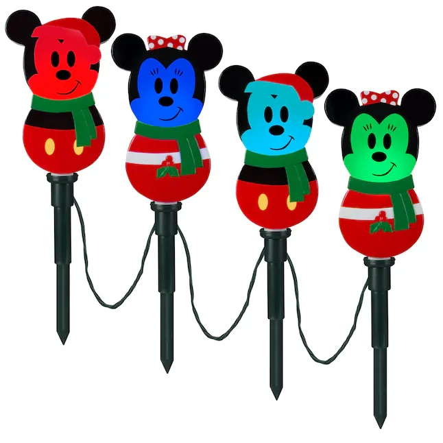 Photo 1 of Stock photo for reference Disney 4-Marker Multicolor Christmas Pathway Markers
