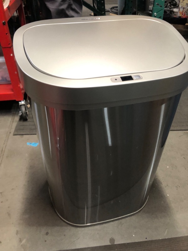 Photo 2 of (PARTS ONLY/ NO REFUNDS) Ninestars DZT-80-35 Automatic Touchless Infrared Motion Sensor Trash Can, 21 Gal 80L Silver