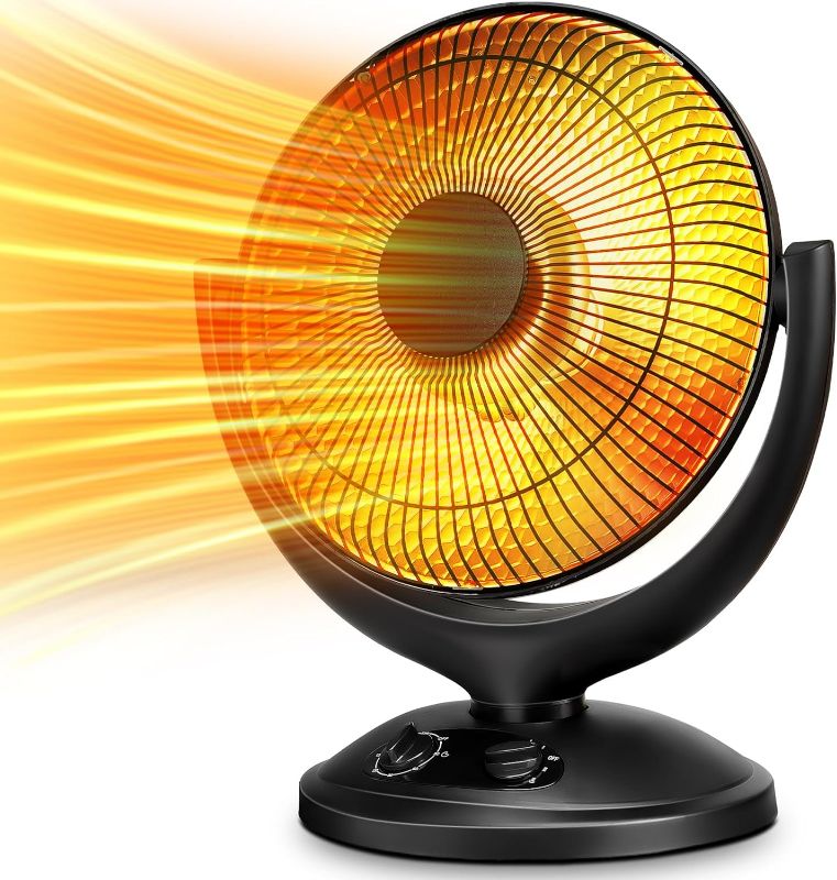 Photo 1 of Kismile Oscillating Parabolic Space Heater with Thermostat and Timer, Radiant 400W/800W