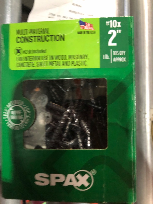 Photo 2 of #10 x 2 in. Zinc Coated Phillips-Square Drive Flat Undercut Full Thread Multi-Purpose Screw (105 per Box)