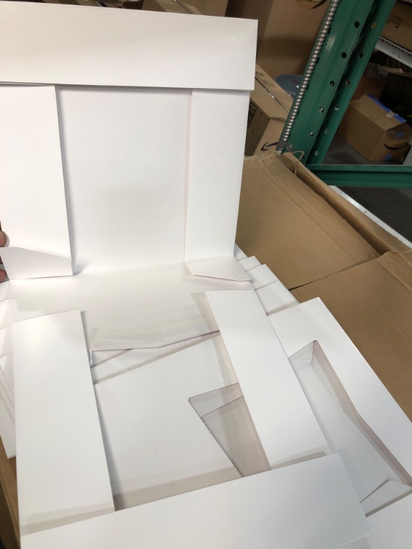 Photo 1 of  12pcs10x8x2.5 Inch White Bakery Boxes Treat Boxes with Window for Pastry