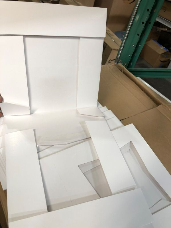 Photo 4 of  12pcs10x8x2.5 Inch White Bakery Boxes Treat Boxes with Window for Pastry