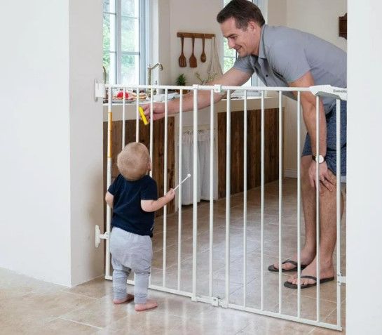 Photo 1 of Babelio 34" High Baby & Dog Gate – Adjustable 26-43", Auto-Close, No-Threshold, Safe 