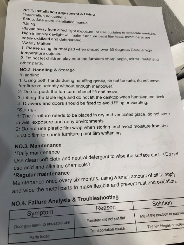 Photo 2 of (READ NOTES) Need Folding Desk for Home Office 39-3/8" Length Modern White Color AC5DW(100 * 60)