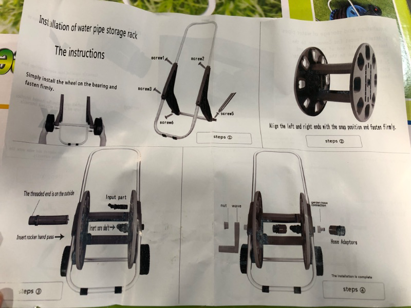 Photo 3 of ***USED READ NOTES***KAMMQI Hose Reel Cart - Portable Garden Hose Reel Cart