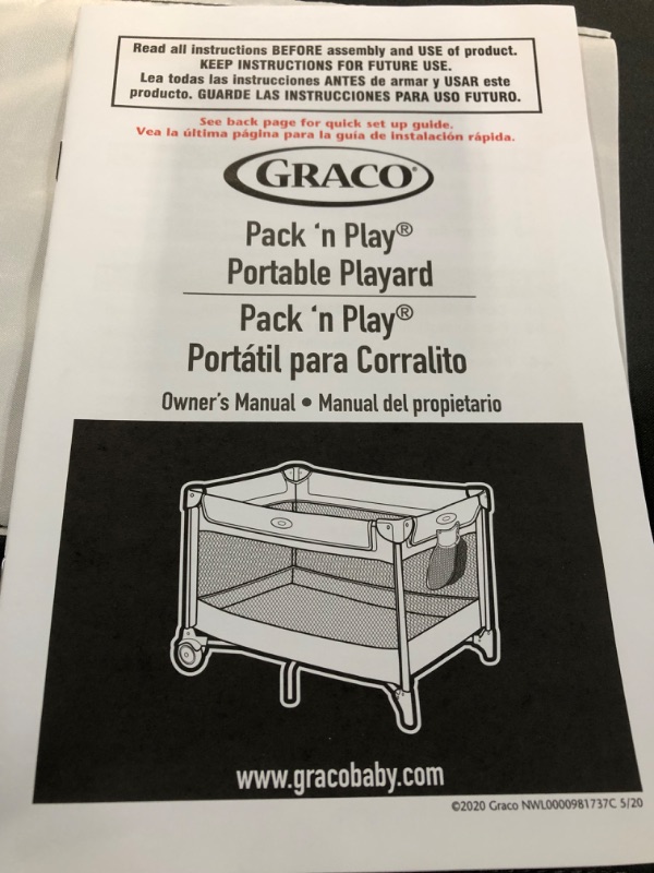 Photo 4 of Graco Pack and Play Portable Playard, Push Button Compact Fold, Carnival Portable Playard 