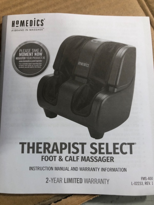 Photo 4 of Homedics Therapist Select Foot and Calf Massager Rolling Massage, Black FMS-400