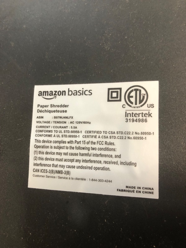 Photo 2 of Amazon Basics 24-Sheet Cross-Cut Paper, CD and Credit Card Home Office Shredder 