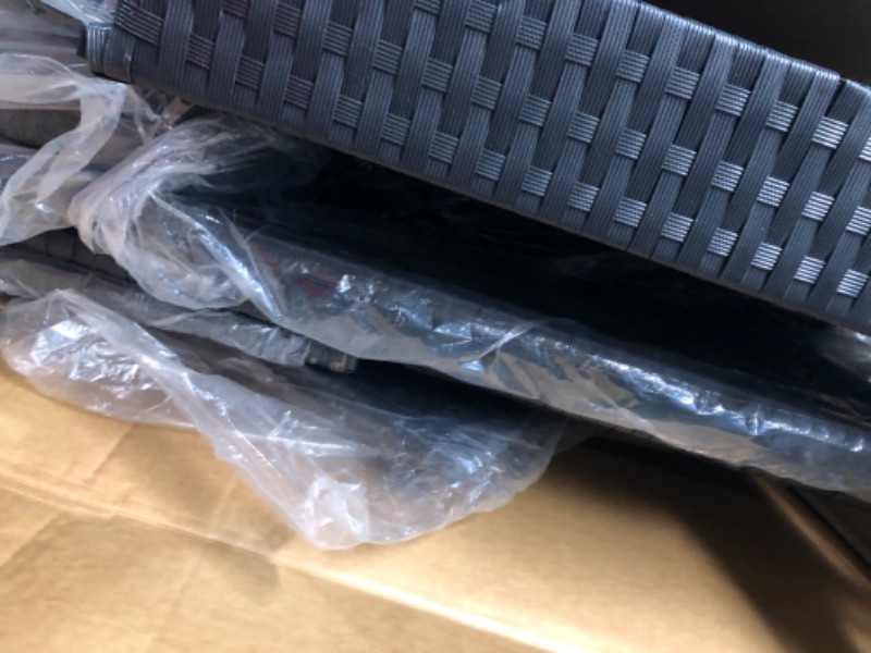Photo 1 of **MISSING 2 CUSHIONS**
WESTIN OUTDOOR Kaison Black PE Rattan Wicker Outdoor Couch with Gray Cushions
