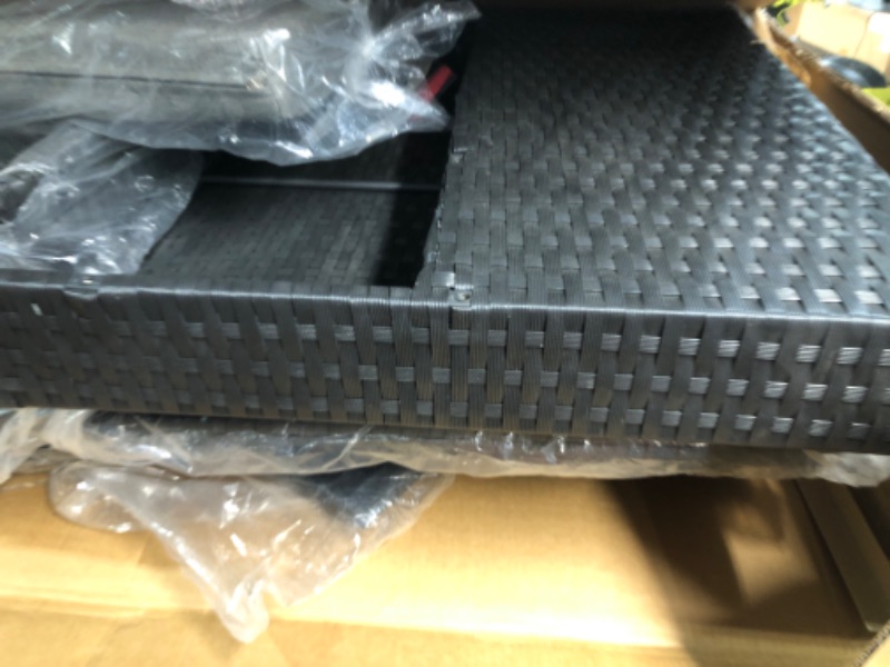 Photo 2 of **MISSING SECOND BOX**
WESTIN OUTDOOR Kaison Black PE Rattan Wicker Outdoor Couch with Gray Cushions