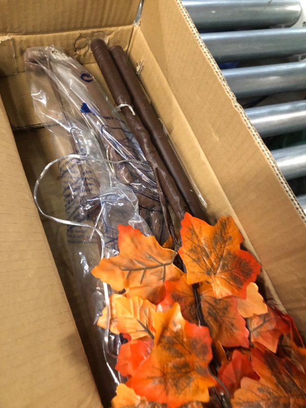Photo 1 of [ Timer & 8 Modes ] 5 Ft Lighted Fall Maple Tree Fall Decor Remote Control Battery Operated 3D Pumpkin Lights 72 LED Warm Lights Home Party Indoor Outdoor Fall Autumn Thanksgiving Decorations