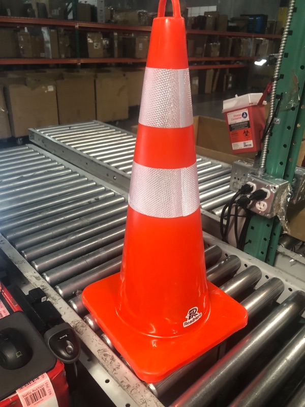 Photo 3 of Tatco 28" Traffic Cone - 1 / Each - 28" Height, Stackable, Sturdy, Orange, Silver (TCO25900)