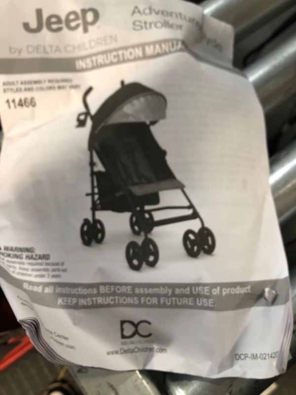 Photo 2 of ***MANUFACTURED: AUGUST 2023 ***  Jeep AdventureGlyde Stroller by Delta Children - Black/Grey