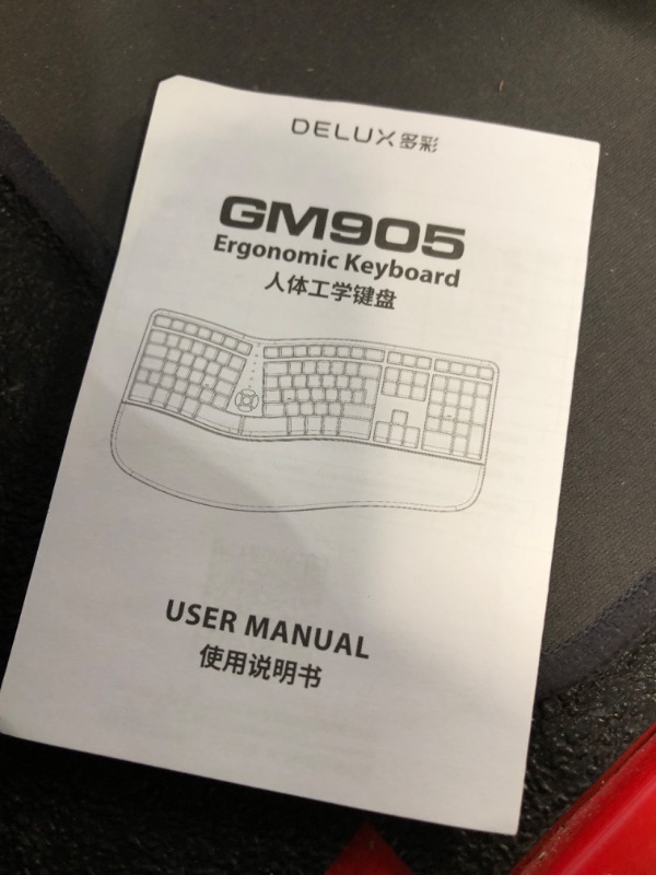 Photo 2 of DeLUX Wireless Ergonomic Keyboard, Ergo Split Keyboard with Palm Rest for Natural Typing, 2.4G and Bluetooth, Full Size and US Layout, Compatible with Windows and Mac OS (GM905-Graphite)