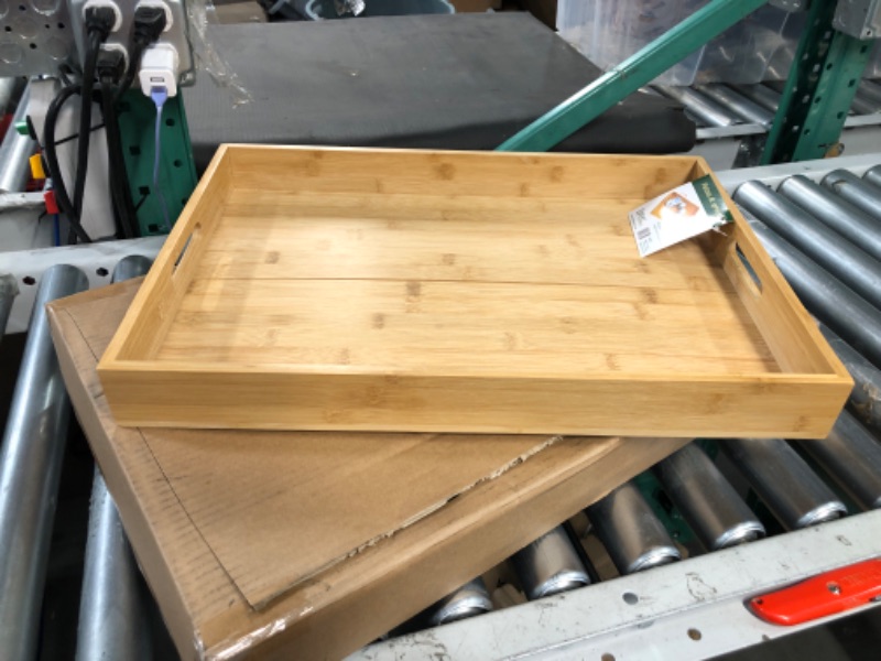 Photo 2 of ***HUGE CRACK DOWN THE MIDDLE - SEE PICTURES***
Lipper International 8865 Solid Bamboo Wood Serving Tray, 19.75" x 13.75" x 2.25"