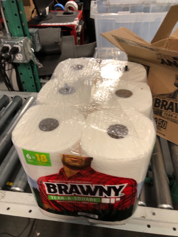 Photo 3 of Brawny® Tear-A-Square® Paper Towels, 6 Triple Rolls = 18 Regular Rolls