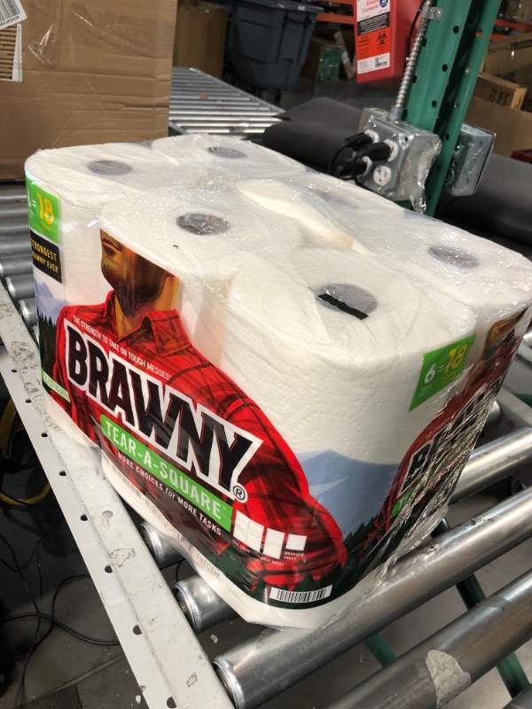 Photo 2 of Brawny® Tear-A-Square® Paper Towels, 6 Triple Rolls = 18 Regular Rolls