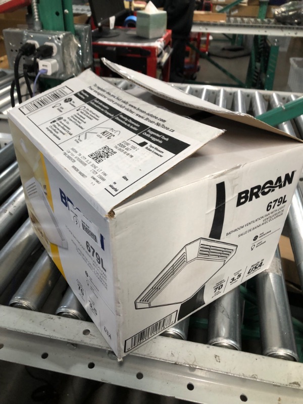 Photo 1 of Broan 3.5-Sone 70-CFM White Lighted Bathroom Fan
