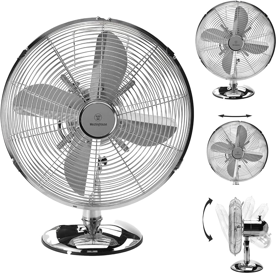 Photo 1 of **NONREFUNDABLE**FOR PARTS OR REPAIR**SEE NOTES**
Westinghouse 12" Lightweight Small Vintage Metal Fan with 75° Oscillation and 3 Speeds - Ideal Fan for Desk, Office, Bedroom, or Retro Room Decor