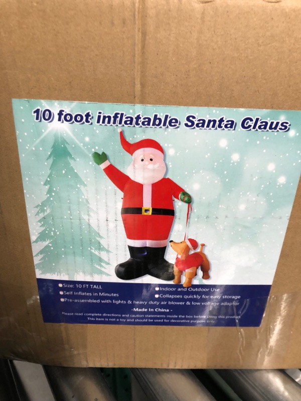 Photo 2 of 10 Foot Christmas Inflatable Santa Claus Carries The Package