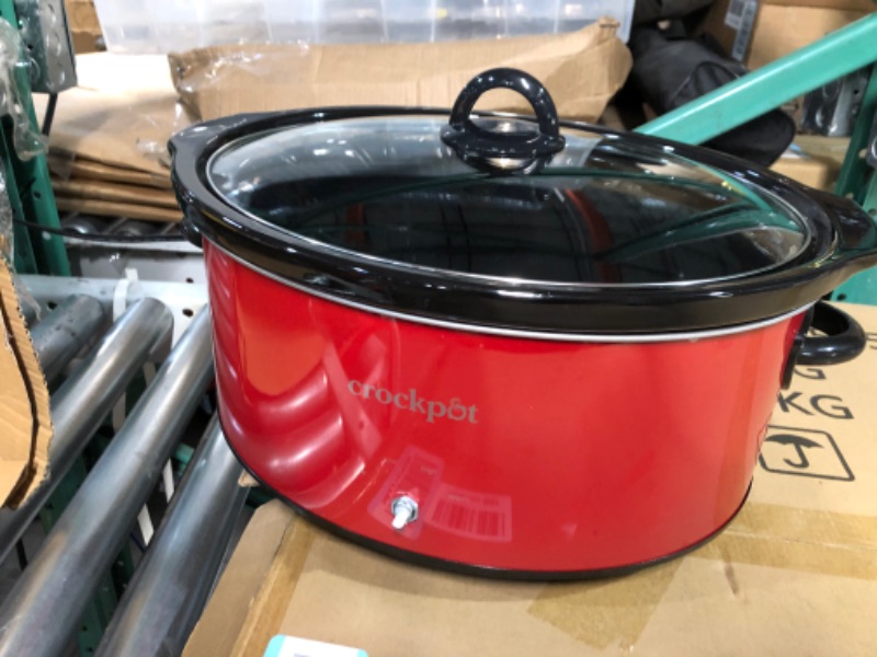 Photo 3 of **MISSING KNOB-MINOR CHIP ON SIDE
Crock-pot Express Crock Slow Cooker, 8 quart, Red