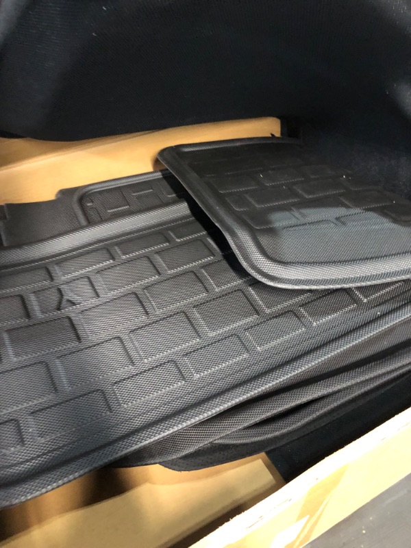 Photo 4 of CYBERBEANS 6Pcs Floor Mats for Tesla Model Y (2020-2023) Accessories, XPE All Weather Anti-Slip Waterproof 3D Front Rear Trunk Cargo Liner Tray Mats, 5-Seat For Model Y Floor mats+Trunk mats