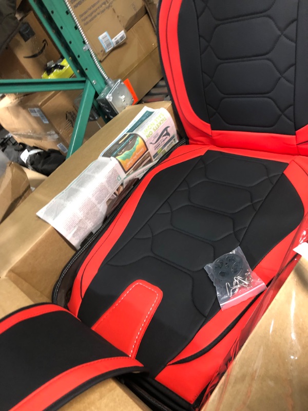 Photo 2 of OASIS AUTO Toyota RAV4 Accessories Seat Covers 2013-2025 Custom Fit Leather Cover Protector Cushion for RAV-4 (Front Pair, Red) FRONT PAIR RED