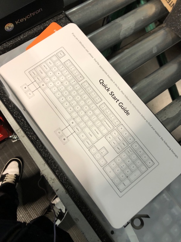 Photo 1 of Keychron V6 Wired Custom Mechanical Keyboard, Full-Size QMK/VIA Programmable Macro with Hot-swappable Keychron K Pro Brown Switch Compatible with Mac Windows Linux (Frosted Black-Translucent) Hot-swap Keychron K Pro Brown Switch