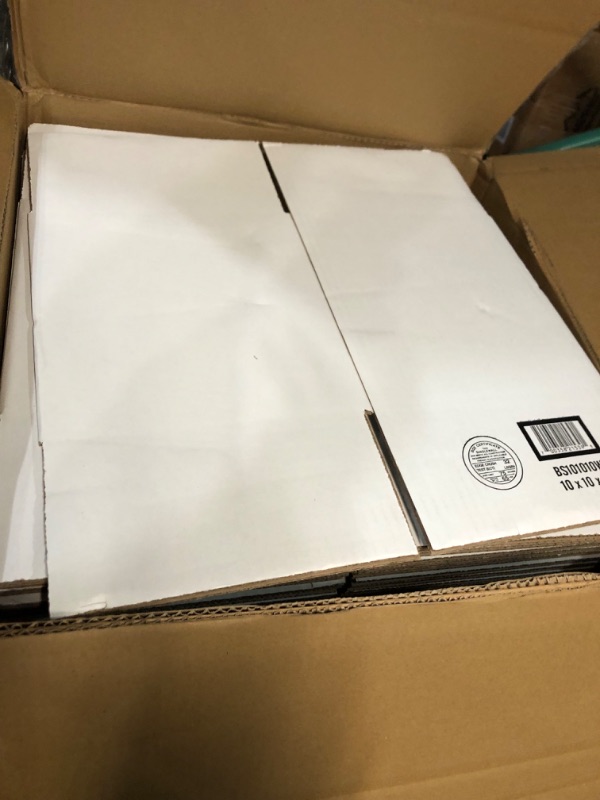 Photo 3 of The Packaging Wholesalers 10 x 10 x 10 Inches Shipping Boxes, White, 25-Count (BS101010W)