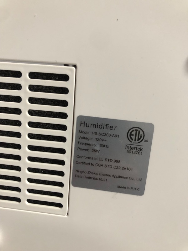 Photo 1 of **PARTS ONLY DOES NOT FUNCTION**
VEVA Humidifiers for Bedroom Large Room 4.5L