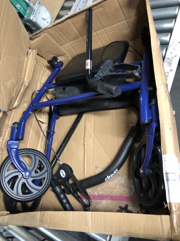 Photo 2 of Drive Medical 10257BL-1 4-Wheel Rollator Walker With Seat & Removable Back Support, Blue