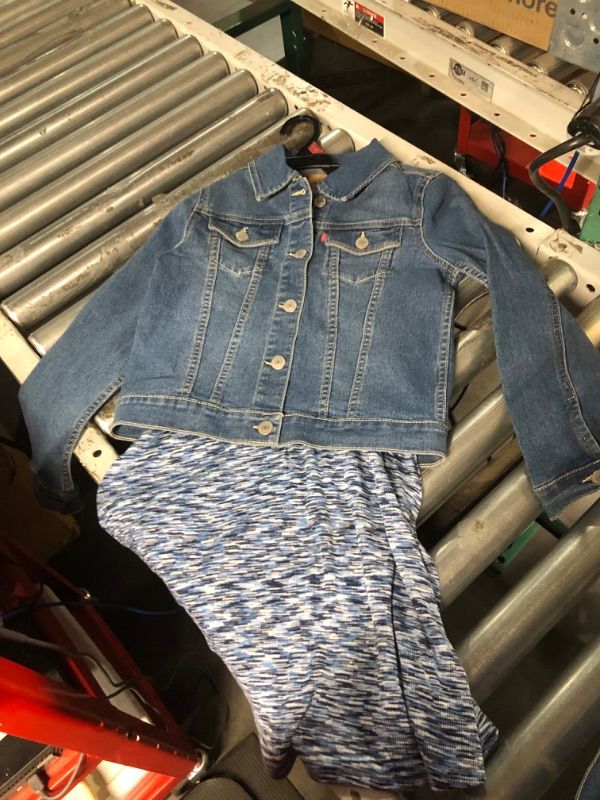 Photo 3 of Levi's Youth Girl's Denim Trucker Jacket + Dress Medium 7/8