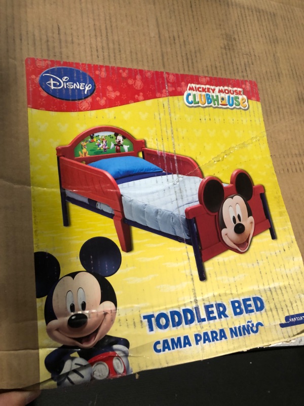 Photo 4 of Delta Children 3D-Footboard Toddler Bed, Disney Mickey Mouse Twinkle Galaxy Dual Sided Recycled Fiber Core Toddler