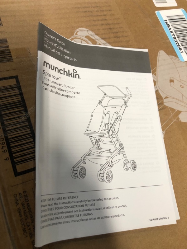 Photo 1 of *SEE NOTES* Munchkin Sparrow Ultra Compact Lightweight Travel Stroller for Babies & Toddlers, Grey