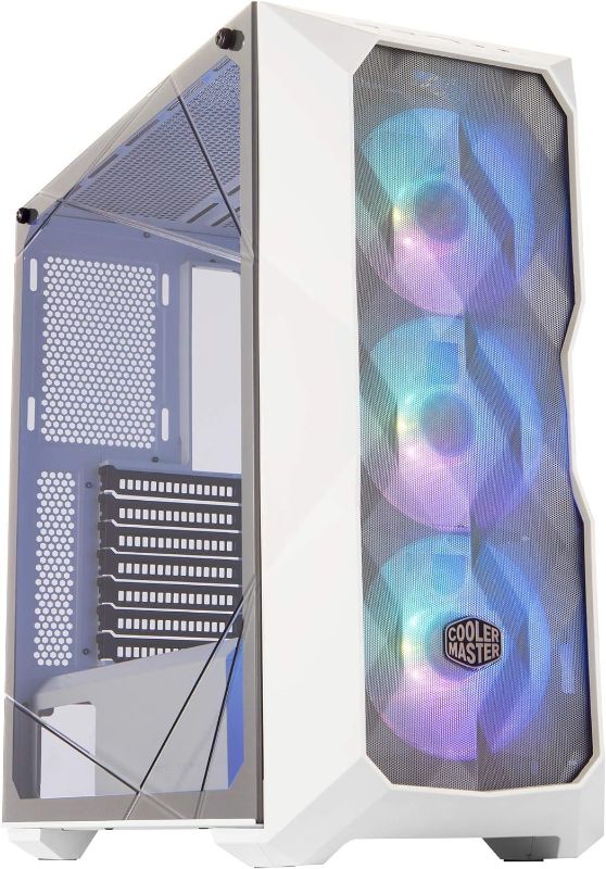 Photo 1 of Cooler Master MasterBox TD500 Mesh White Airflow ATX Mid-Tower with Polygonal Mesh Front Panel, Crystalline Tempered Glass, E-ATX up to 10.5", Three 120mm ARGB Lighting Fans