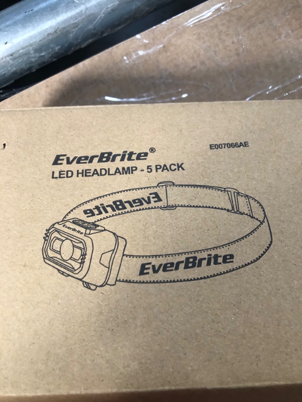 Photo 2 of EverBrite 5-Pack LED Headlamp, 4 Lighting Modes, Pivoting Head with Adjustable Headband, Perfect for Running, Camping and Hiking, Batteries Included