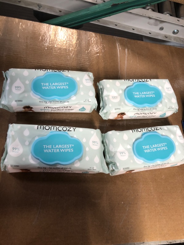 Photo 2 of Baby Wipes, Momcozy Water Wipes-Extra Large Size Design, 99% Water Based 240 Count (Pack of 4)