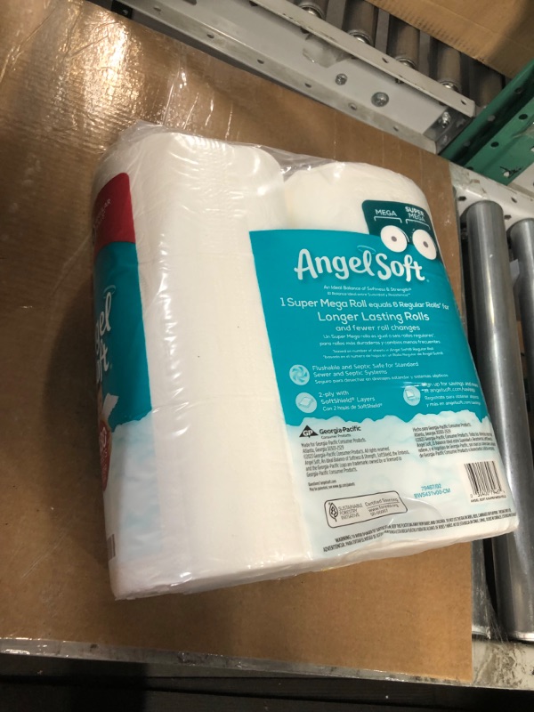 Photo 3 of Angel Soft Super Mega Toilet Paper, 6 Super Mega Rolls.