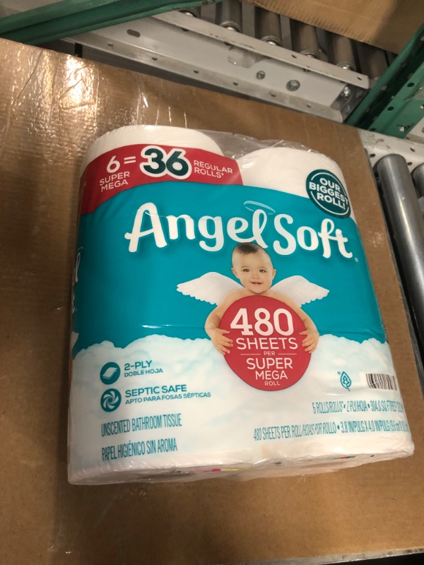 Photo 2 of Angel Soft Super Mega Toilet Paper, 6 Super Mega Rolls.