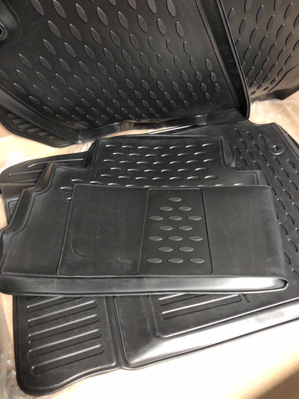 Photo 4 of Fits 2018-2023 Hyundai Kona (No Electric Models) Floor Mats Front & 2nd Row Seat Liner Set All Weather Full Set Liners (Black)