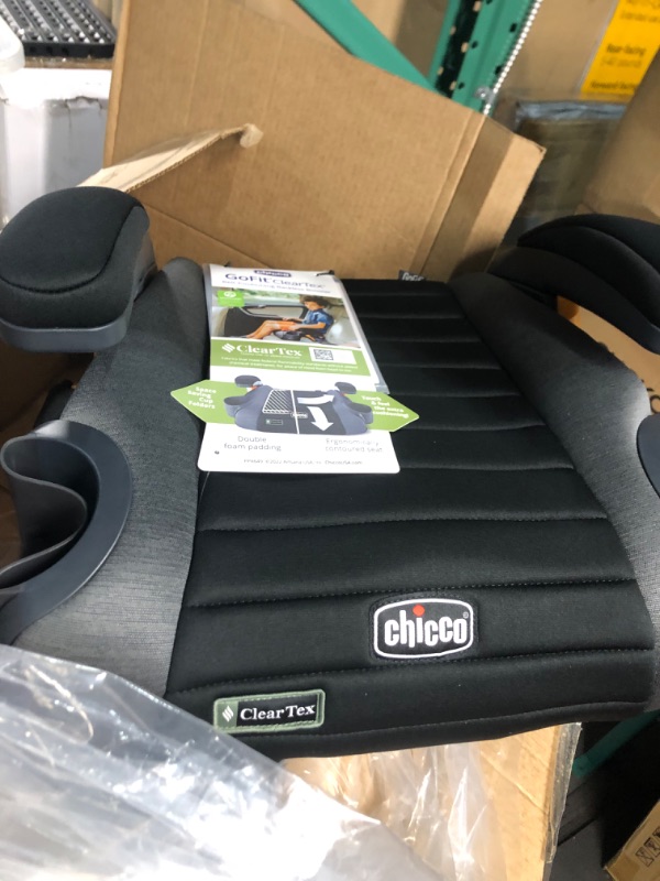 Photo 3 of Chicco GoFit ClearTex Backless Booster Car Seat - Shadow | Black Shadow GoFit with ClearTex No Chemicals