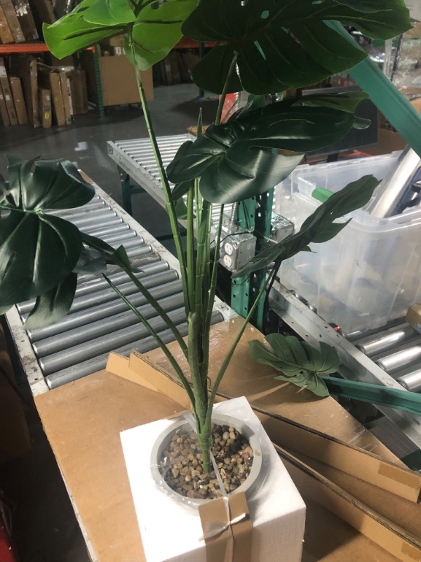 Photo 4 of *SEE NOTES* Artificial Monstera Plant with Pot 3 ft with Pot