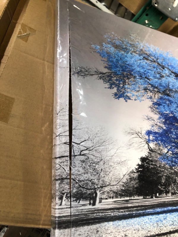 Photo 3 of *SEE NOTES* Kreative Arts Canvas Prints Blue Tree Wall Art 20x40inch